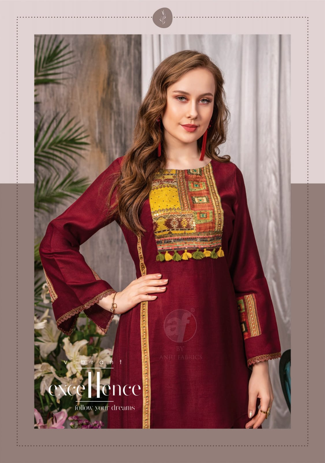 Fusion Vol 3 Afghani Style Kurti With Bottom Catalog